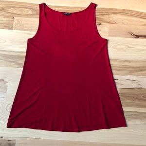 Eileen Fischer, 100% silk red top